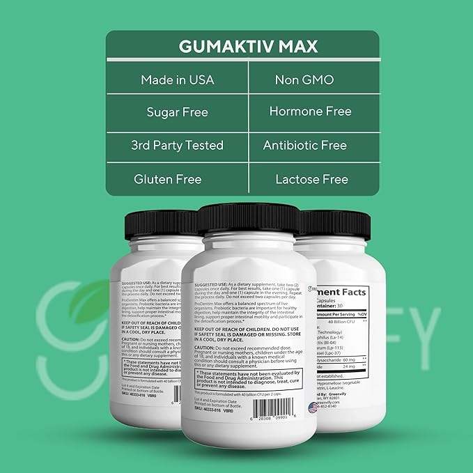 GumAktiv Max Probiotic Supplement 40 Billion CFU 60 Capsules Advanced Formula for Digestive Health (1)