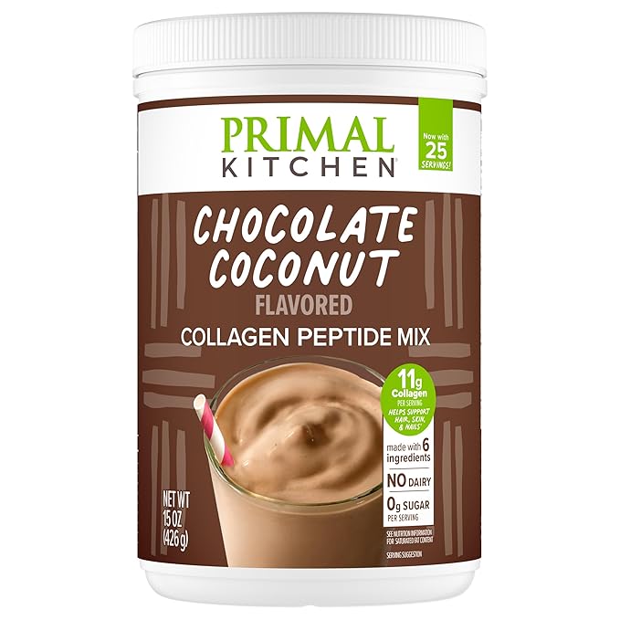 Primal Kitchen Chocolate Collagen Fuel® Drink Mix Chocolate Coconut Collagen Peptides No Dairy or Artificial Sweeteners 15 Ounces