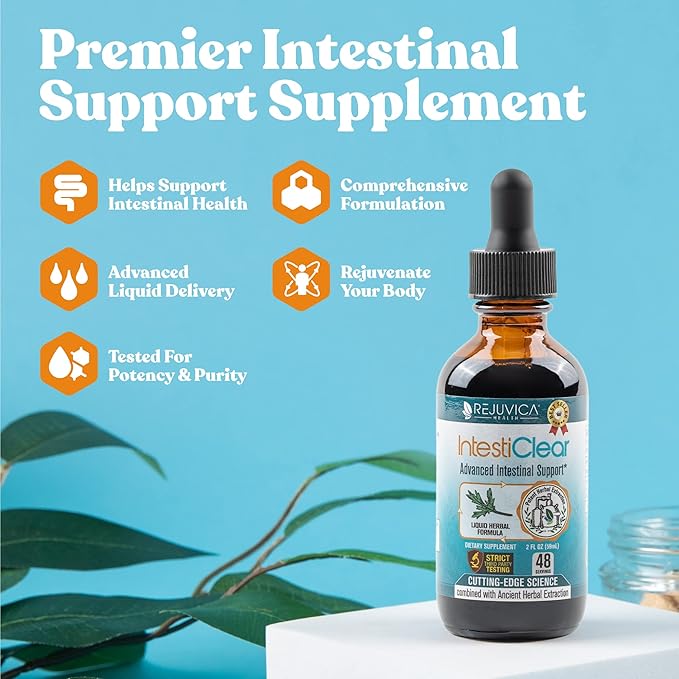 Rejuvica Health Active Milk Thistle 4oz + IntestiClear - Advanced Liver &amp Intestinal Support Bundle - Liquid Delivery for Better Absorption