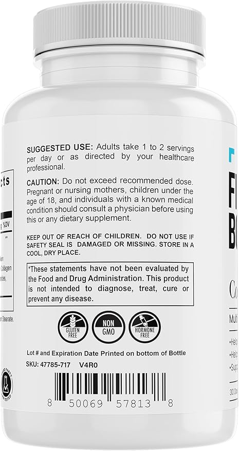 Collagen5X Complete | Multi-Source Collagen Types I II III V &amp X | Skin Joint Hair &amp Bone Support | 90 Capsules