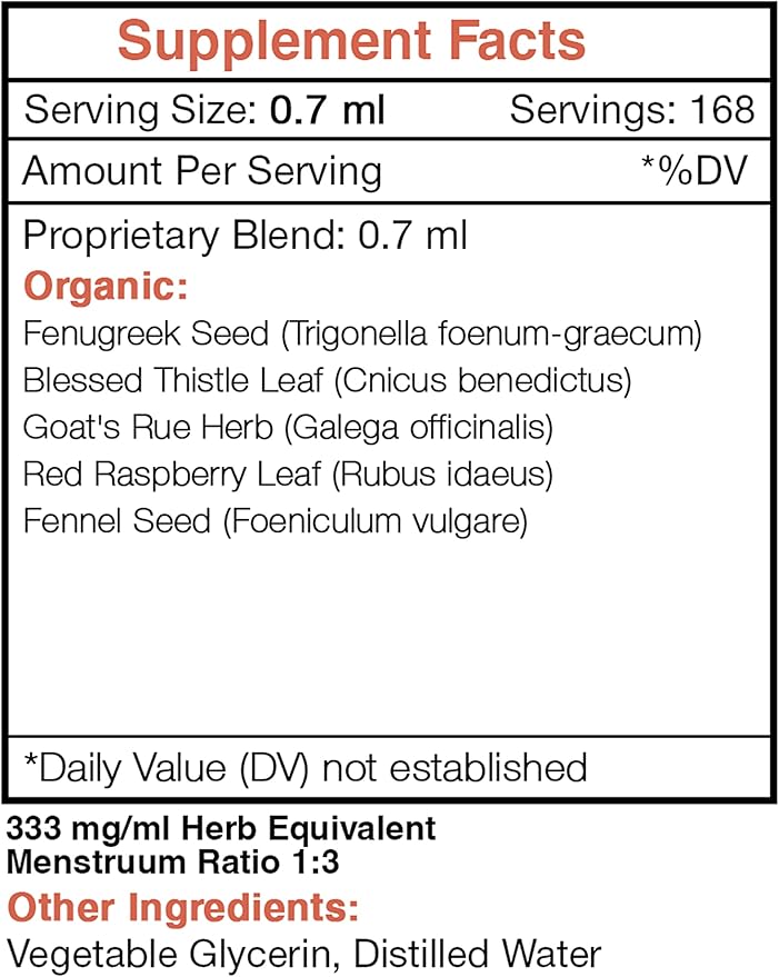 Secrets of the Tribe Lactation Secret Alcohol-FREE Extract High-Potency Herbal Drops Tincture made from Fenugreek Blessed Thistle Goat's Rue Red Raspberry Fennel Seed. Mother's Milk Support 4 oz