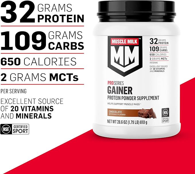 Muscle Milk Pro Series Protein Powder Supplement Intense Vanilla 5 Pound 28 Servings &amp Gainer Protein Powder Vanilla Creme 32g Protein 5 Pound