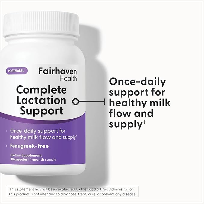 Fairhaven Health Complete Lactation Support | Lactation Supplement to Increase Breastmilk Production | Improve Breastfeeding Comfort* | Vegan Breastfeeding Supplements | Gluten Free | 30 Capsules