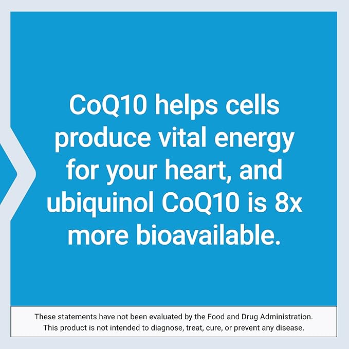 Life Extension Super Ubiquinol CoQ10 with Enhanced Mitochondrial Support Potent Heart Health &amp Cellular Energy Production Support Ultra-absorbable Gluten-Free Non-GMO 100 mg 60 softgels
