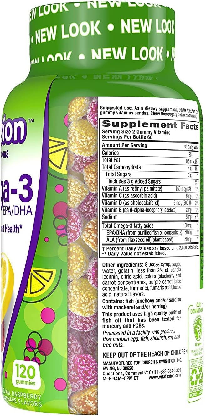 Vitafusion Omega-3 Tcguz Gummies - 120 Count (6 Pack) ICjjP