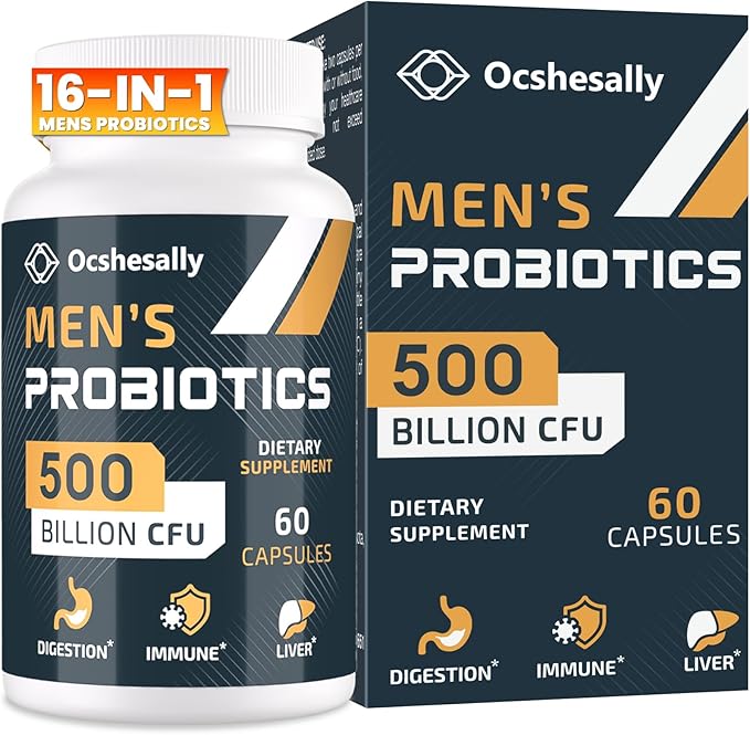 Probiotics for Men 500 Billion CFUs &amp 12 Strains Mens probiotic with Turmeric Cranberry Goji - Probiotics for Digestive Health Gut Immune &amp Bloating Prostate &amp Urinary Tract Health