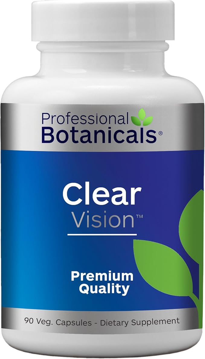 Professional Botanicals Clear Vision Eye Vitamins - Lutein Zeaxanthin Supports Eye Strain Dry Eyes and Vision Health – 90 Vegetarian Capsules