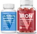 Iron Supplement Gummies + Magnesium Glycinate 1600 MG with Vitamin B6 180 Count