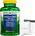 SV Calcium 600mg with Vitamin D3 Bone &amp Teeth Support 150 Mini Softgels – Easy to Swallow Gluten-Free Non-GMO Set by Basketgoods