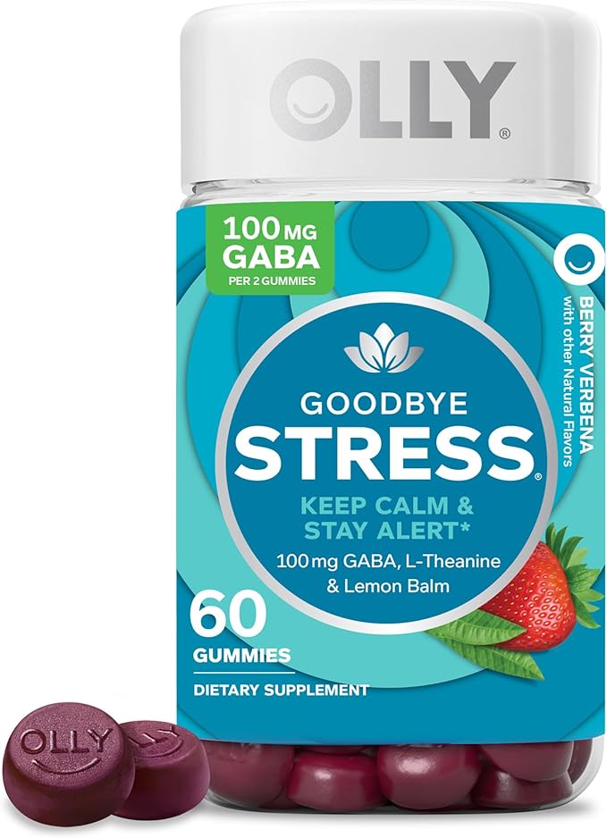 OLLY Goodbye Stress Gummy 60 Count &amp Extra Strength Sleep Gummy 50 Count Bundle