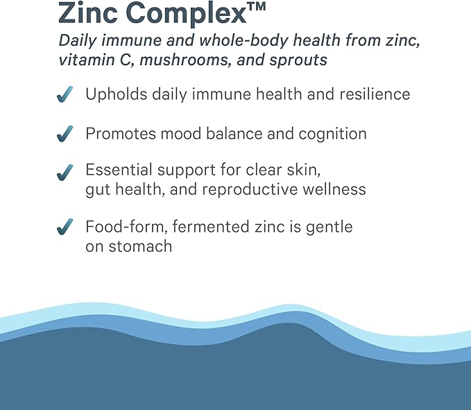 PURE SYNERGY Zinc Complex | Immune Support Supplement | Natural Vegan Zinc Complex with Vitamin C and Organic Whole Foods | for Immune Brain and Skin Health (60 Capsules)