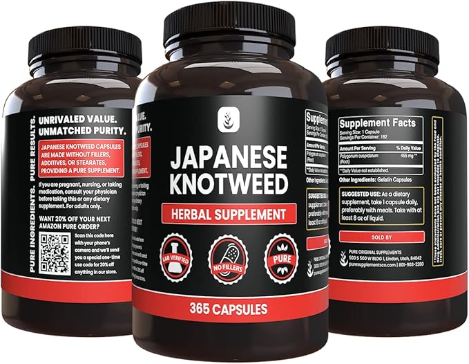 Pure Original Ingredients Japanese Knotweed (365 Capsules) No Magnesium Or Rice Fillers Always Pure Lab Verified