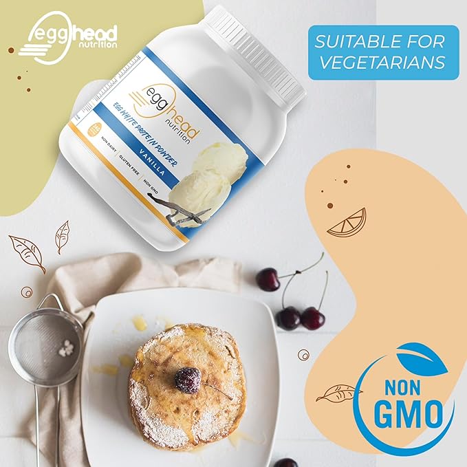 Egghead Nutrition - Egg White Protein - 24 G (Grams) 3.3 Pound Non Dairy Gluten Free Non GMO Made in The USA (Vanilla)