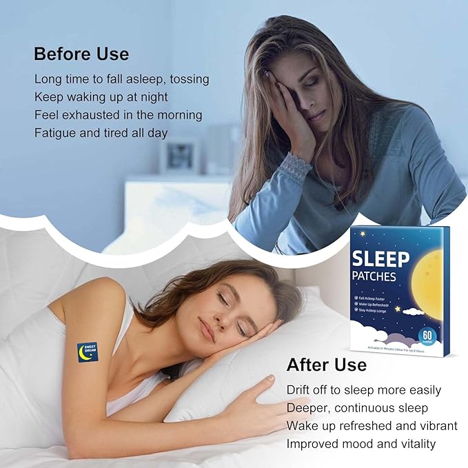 Sleep Patches for Adults Extra Strength Natural Deep Sleep Patche with Melatonin &amp Valerian Long-Lasting Night Comfort Relax &amp Wake Up Refreshed Easy to Use for Men and Women 120 Count AA