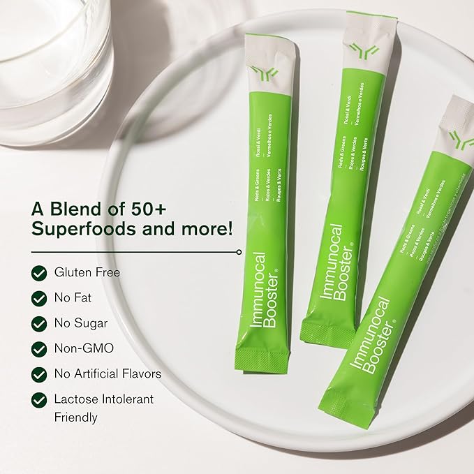 Immunocal Booster – Supplement with Over 50 Fruits &amp Veggies Relieves Inflammation Immune Support Antioxidant Selenium + Sulforaphane (Nrf2 Activator™) | Gluten Free Sugar Free | 30 Servings