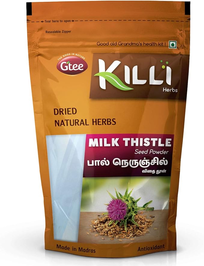 KILLI Milk Thistle | Paal Nerunjil | Silybum marianum Seed Powder 100g (Pack of 2)