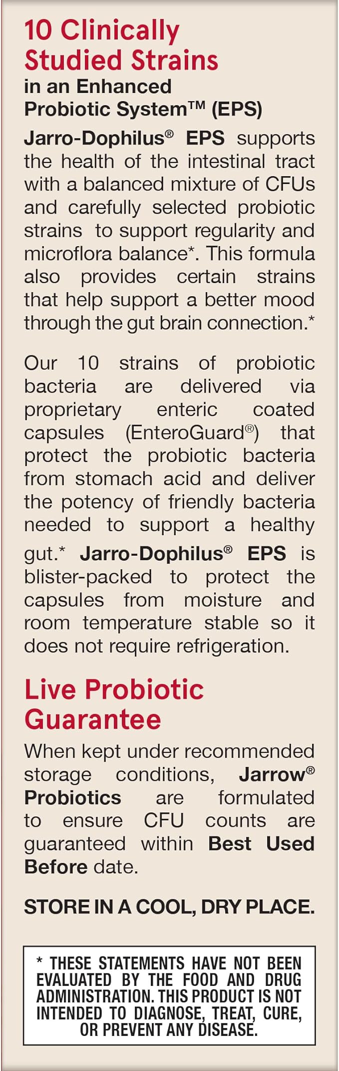 Jarrow Formulas Jarro-Dophilus EPS Advanced 55 Billion CFU Probiotics Digestive Support for Adults 30 Probiotic Supplement Veggie Capsules Up to 30 Day Supply