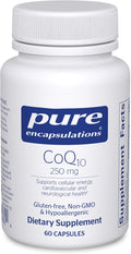 Pure Encapsulations CoQ10-250 mg CoQ10 - Brain Support Supplement* - Mitochondrial &amp Cellular Energy Support* - Non-GMO &amp Vegetarian - 60 Capsules