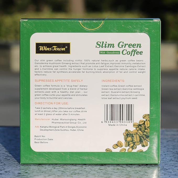 Premium Green Coffee with Ganoderma &amp Herbal Extracts - Energizing Instant Coffee Blend for Metabolism &amp Antioxidant Support 18 Sachets