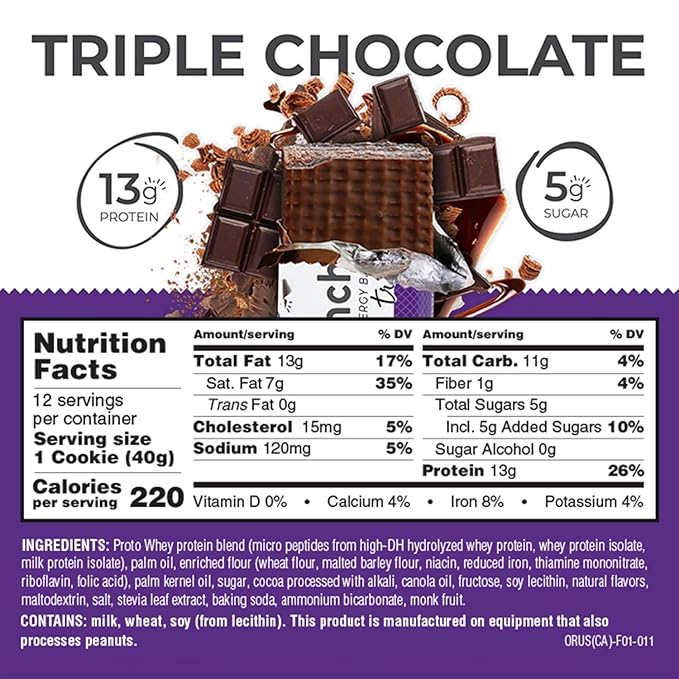 Pawer Crunch Wafer 13g Protein Energy Bar - Triple Chocolate - 5pk