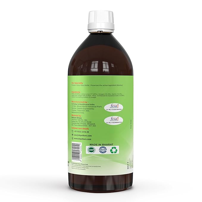 Dr. Patkar's Apple Cider Vinegar GarlicGingerLemon And Honey (Pack Of 2)(500 Ml)