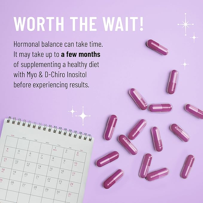 Legendairy Milk Pure Myo-Inositol &amp D-Chiro Inositol PCOS Supplements Inositol Supplement for Women Hormone Balance 40:1 Ratio Ovarian Support Fertility Supplement | 2000mg 120 Vegan Capsules