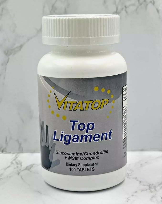 Top Ligament - Vegan Joint Health Supplement Supports Healthy Joints Tendons Elasticity and Glucosamine - Chondroitin - Vitamin CMineral and Enzyme Complex - 100 Vegetarian Tablets