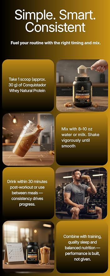 Conquistador Whey Protein Natural Salted Caramel 2lb