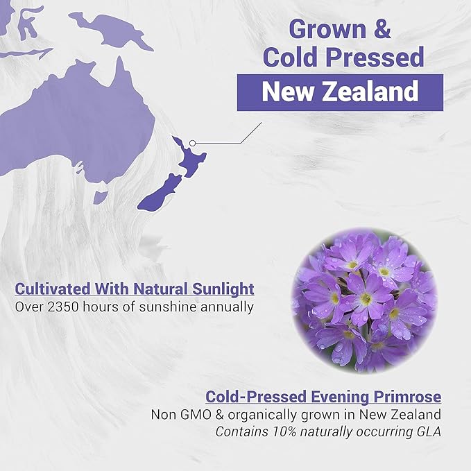 Naturalis Evening Primrose Oil (Cold Pressed) | 100% Natural from New Zealand | Non-GMO Soy &amp Gluten Free Zero Filler | 300 Mini-Softgels