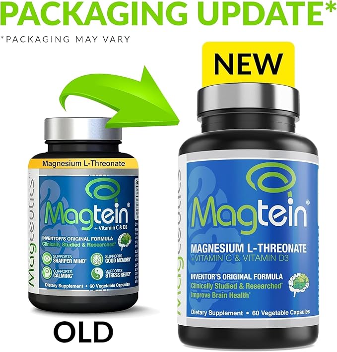 Magtein Magnesium L-Threonate 60 Capsules Magceutics MagteinPRO 90 Capsules - Bundle