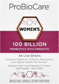 ProBioCareProbiotic for Women 100 Billion CFUs Supports Digestive Immune &amp Gut Health Promotes Healthy Microbiome Balance &amp Nutrient Absorption (30 Vegetable Capsules)