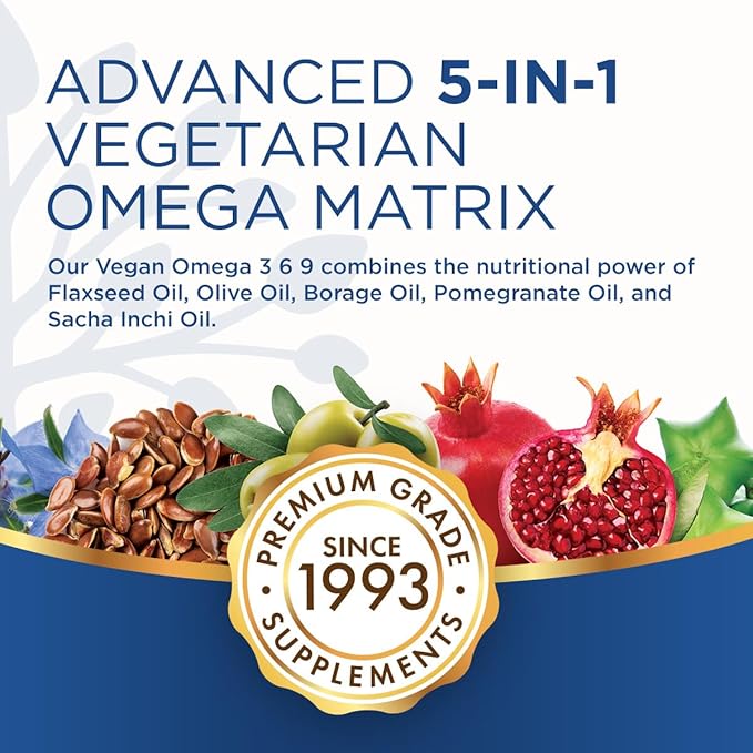 Purity Products Bundle - Vegan Omega 3-6-9 + Vegan Collagen Builder Omega 3-6-9 (“5 in 1” Plant-Based Omega Essential Fatty Acid) - Vegan Collagen Builder (w/Key Plant-Based Ingredients &amp More)