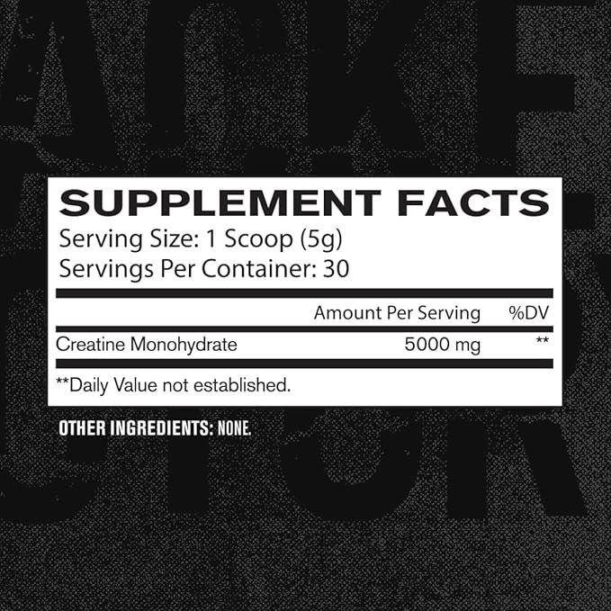 Jacked Factory Creatine Monohydrate Powder 150g - Creatine Supplement for Muscle Growth Increased Strength &amp Essentials Muscle Builder - Daily Muscle Builder with PeakATP (30 Capsules)