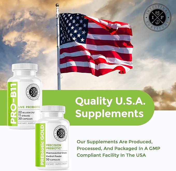 Intestinal Fortitude Prebiotic and Probiotic Supplement Bundle - 30 Capsules for Gut Health and Digestive Support Promote Good Bacteria Gut Lining and Support Healthy Digestion