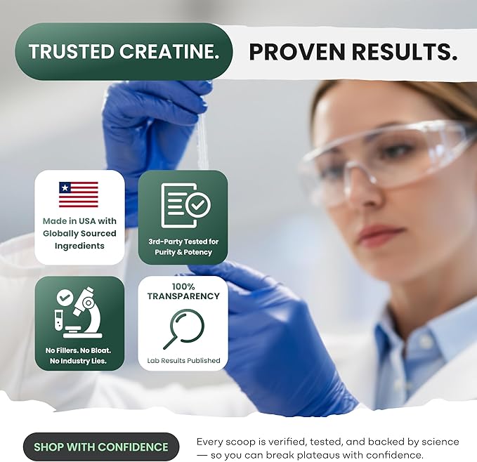 Wild Foods 100% Creatine Monohydrate Powder Packets - 20 Packets - for Brain &amp Performance – Pure Creatine Travel Packs for Men &amp Women USA Made– 5g Creatina Per Serving
