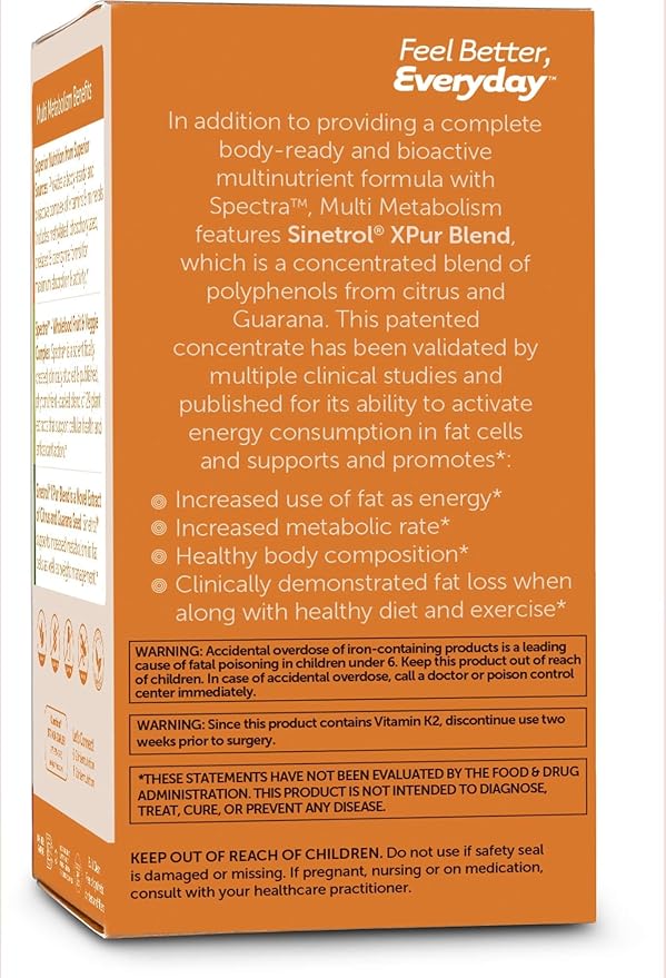 Zahler Multivitamin Metabolism + Weight Management Support for Women and Men with Iron Certified Kosher 60 Capsules