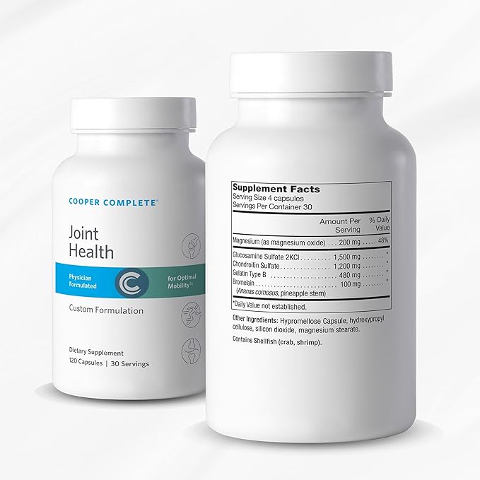Cooper Complete - Joint Health Supplement - Glucosamine Chondroitin Gelatin Bromelain - 30 Servings per Bottle. Pack of 2