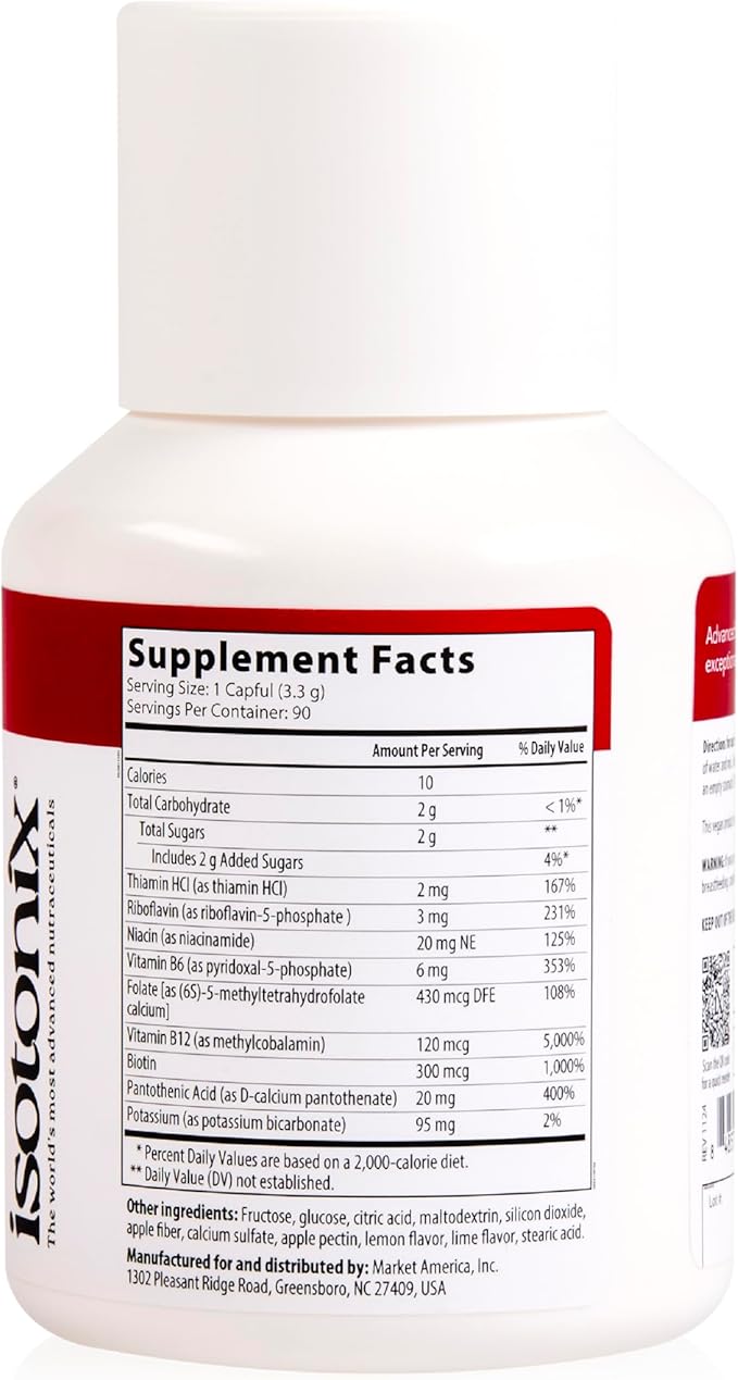 Isotonix Activated B Complex – Vegan B Vitamin Supplement for Energy Stress Relief and Nervous System Health – Isotonic Drinkable Formula – 90 Servings