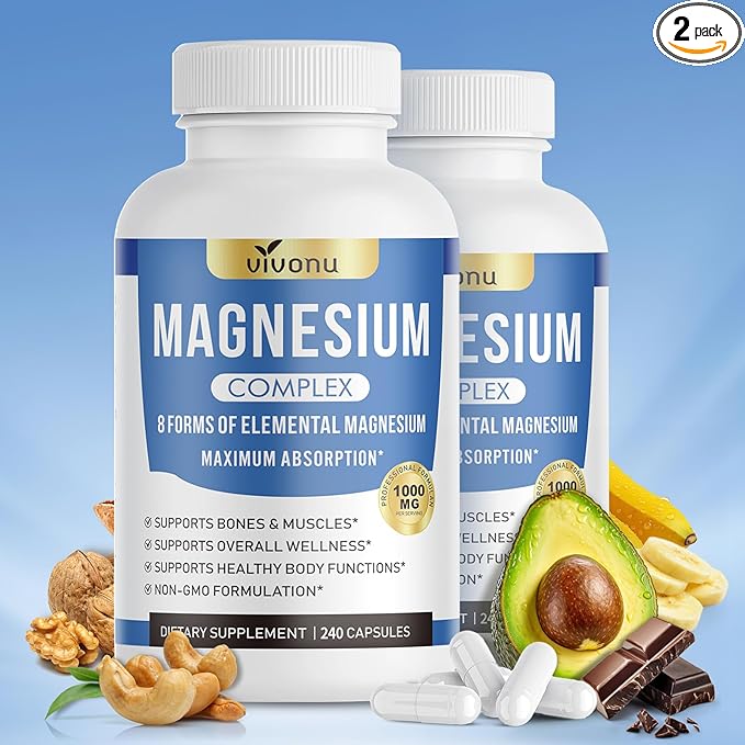2 Pack 1000mg Magnesium Complex 240 Capsules