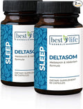DeltaSom Natural Sleep Aid - Non Habit Forming Sleep Supplement with Valerian Root That Leaves Adults Feeling Rested - 2 Bottles
