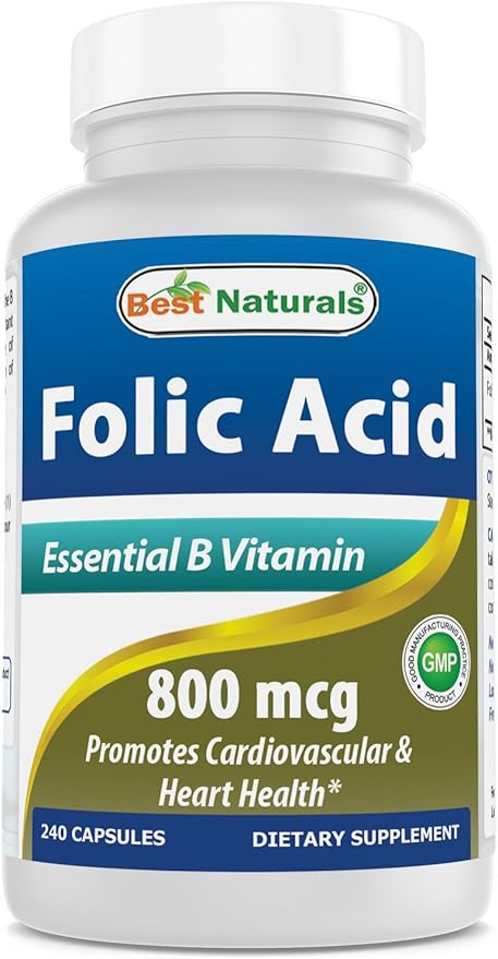 Best Naturals Folic Acid 800 mcg &amp Vitamin B12 6000 mcg