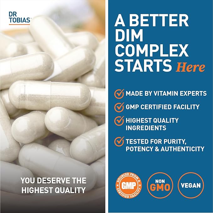 Dr. Tobias Deep Immune Probiotics &amp Prebiotics and DIM Complex Supports Digestive Health Gut Immune Function Hormone Balance for Women &amp Men