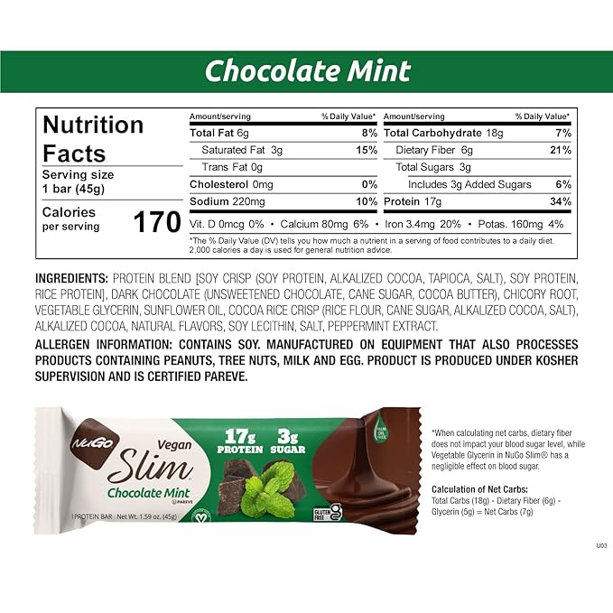 NuGo Slim 12ct Variety 16-17g Protein 3g Sugar High Fiber Low Net Carb Keto Friendly Gluten Free