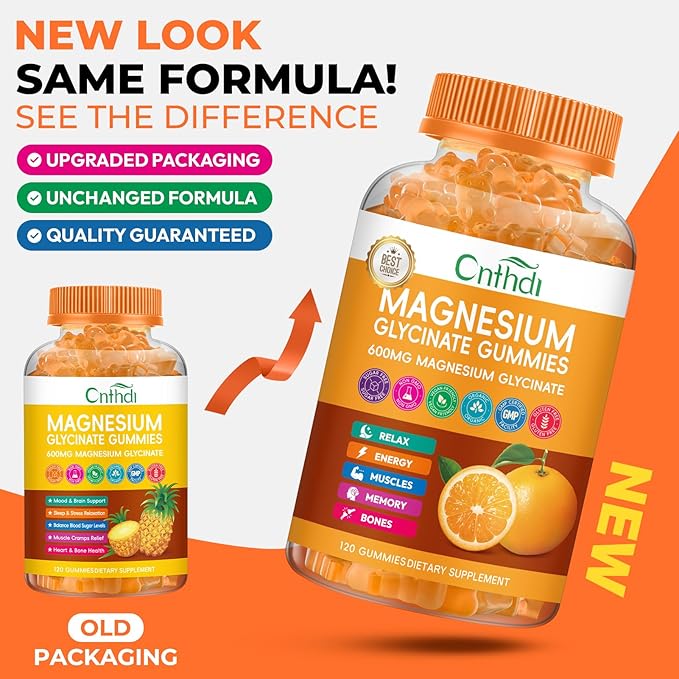 Magnesium Glycinate Gummies High Absorption Magnesium Gummies Calcium Vitamin B6 D3 Sugar Free Chews for Adults &amp Kids Relaxation Stress Relief Night Rest
