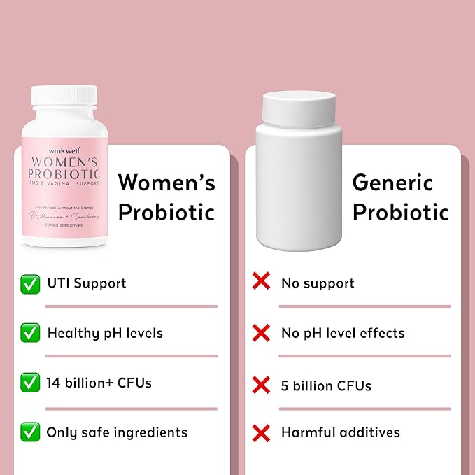 Women's Probiotic | Vaginal Health Probiotic | 14 Billion CFU Pre &amp Pro Blend | UTI Support with D-Mannose and Cranberry Extract | Urinary Tract Health Support | Digestive enzymes and Gut Health