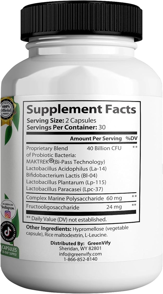 Denta Tonic Max Probiotic Supplement 40 Billion CFU 60 Capsules Supports Oral &amp Digestive Health (1)
