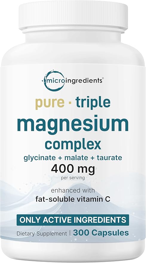 Micro Ingredients Vitamin D3 5000iu + K2 100mcg Softgels &amp Pure Triple Magnesium Complex 400mg Capsules | 2 Pack Bundle | Essential D &amp K Sunshine Vitamins | Glycinate Malate &amp Taurate