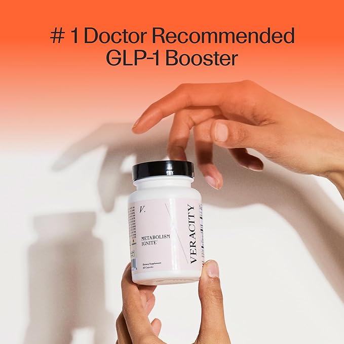 Veracity Metabolism Ignite - Boosts GLP-1 to Reduce Appetite and Cravings for Clinically Proven Weight Loss - Natural GLP-1 &amp Metabolic Support Supplement - Burns Fat - Side Effect Free - 30 Servi