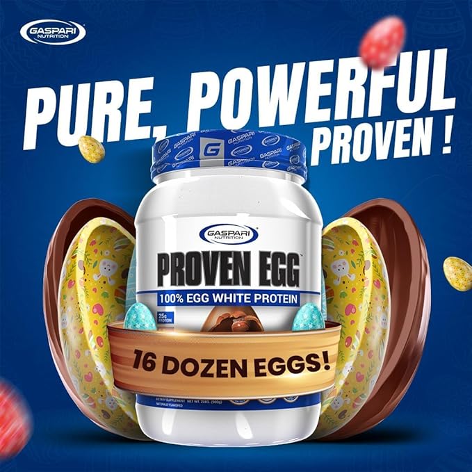 Gaspari Nutrition Proven Egg 100% Egg White Protein 25g Protein Keto Friendly Dairy Free Lactose Free Soy Free (1lb Unflavored)