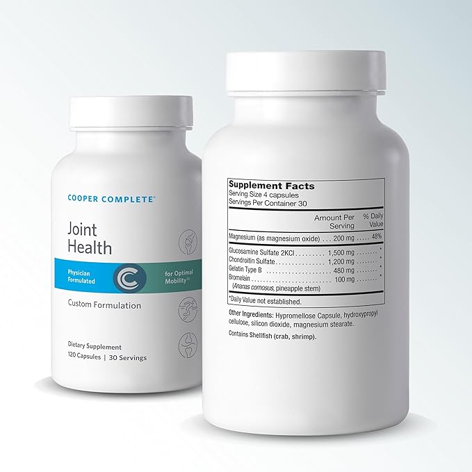 Cooper Complete - Joint Health Supplement - Capsule Contains:Glucosamine Chondroitin Gelatin Bromelain and Magnesium-30 Day Supply Pack of 1